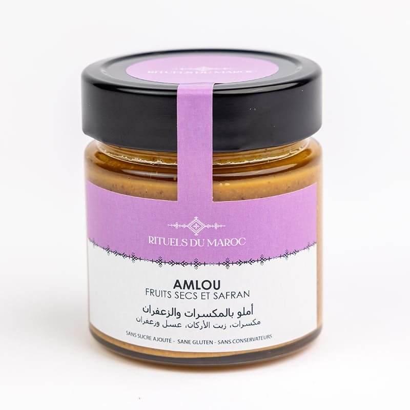 Amlou fruits secs et safran 1 Amlou aux fruits secs et safran pur et naturel – Rituels du Maroc