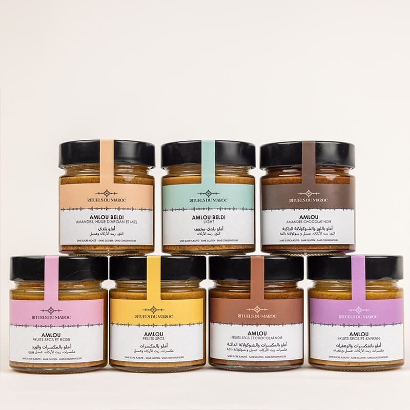 Pack Amlou 2 Pack Amlou 6 variétés 200 g artisanales du Maroc