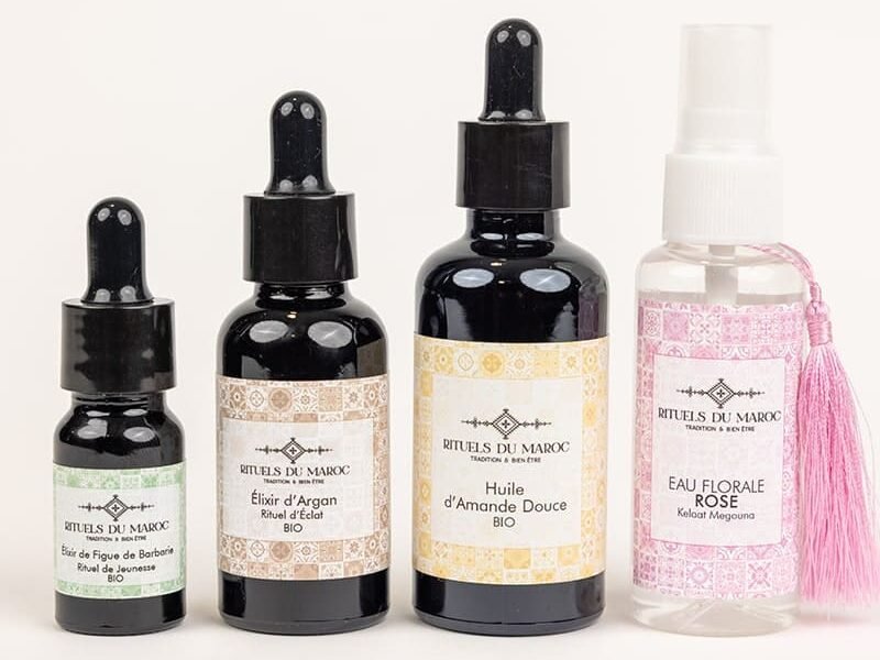Huile d’argan cosmétique : l’or vivant des rituels de beauté marocains 4 Pack Anti-Âge Rituels du Maroc – soins naturels Élixir et huiles bio