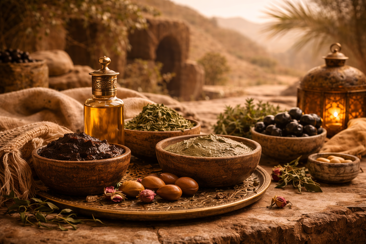 Les rituels du Maroc : secrets de beauté ancestraux entre tradition, bien-être et naturalité 2 Ingrédients naturels des rituels de beauté marocains à base de plantes et d’huiles