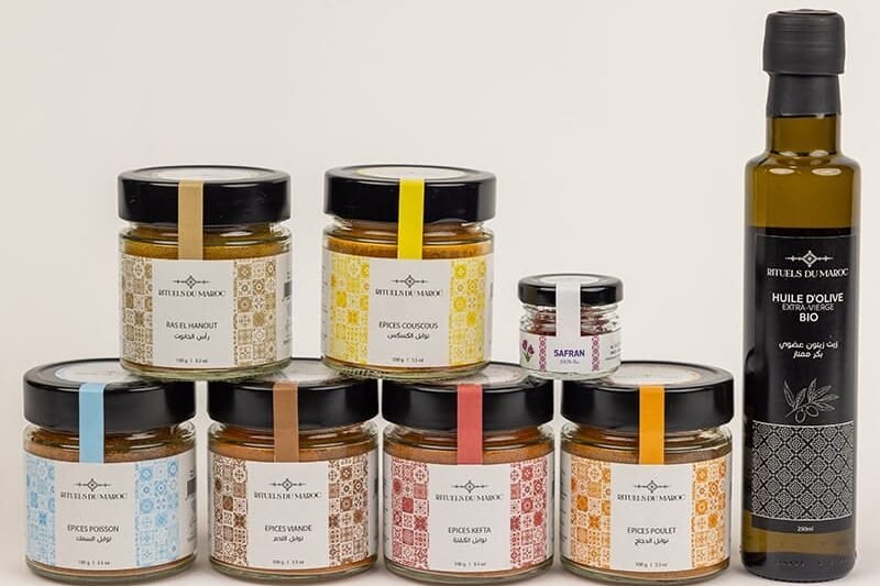 Pack cuisine avec épices marocaines et huile d’olive extra-vierge bio