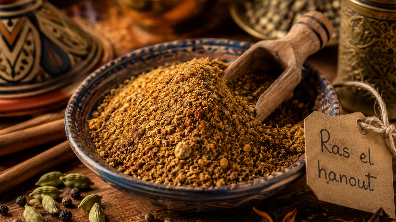 Ras el hanout traditionnel composé d’un mélange d’épices marocaines artisanales
